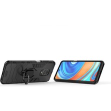 Microcase Xiaomi Redmi Note 10 Lite - Redmi Note 9s Batman Serisi Yüzük Standlı Armor Kılıf - Siyah