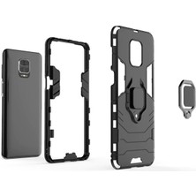 Microcase Xiaomi Redmi Note 10 Lite - Redmi Note 9s Batman Serisi Yüzük Standlı Armor Kılıf - Siyah