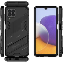 Microcase Samsung Galaxy M22 Matrix Serisi Armor Standlı Perfect Koruma Kılıf - Siyah