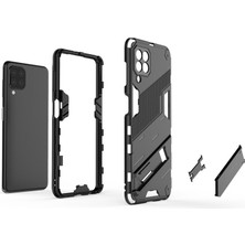 Microcase Samsung Galaxy M22 Matrix Serisi Armor Standlı Perfect Koruma Kılıf - Siyah