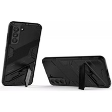 Microcase Samsung Galaxy S21 Fe Matrix Serisi Armor Standlı Perfect Koruma Kılıf - Siyah