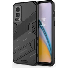 Microcase Oneplus Nord 2 5g Matrix Serisi Armor Standlı Perfect Koruma Kılıf - Siyah