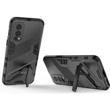 Microcase Oneplus Nord 2 5g Matrix Serisi Armor Standlı Perfect Koruma Kılıf - Siyah