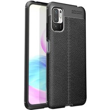 Microcase Xiaomi Redmi Note 10T 5g Leather Tpu Silikon Kılıf - Siyah