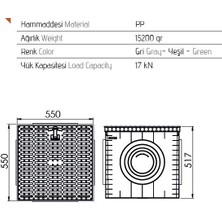 Luxwares 55X55 Rögar Kutusu+Izgaralı Kapak