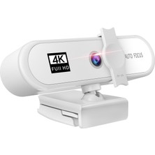 Yesper 1080P 2k 4K Tam USB Otomatik Noktası W/gizlilik Kapağı Tripod ile Dönülebilir 4K Beyaz (Yurt Dışından)