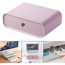 Prettyia Laptop Standı Monitör, Masa Üstü Organizatör, Çekmeceler Ekran Yükseltici Tutucu, Masaüstü Pembe (Yurt Dışından)