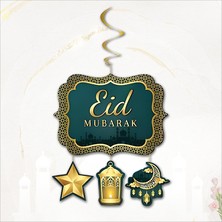 Süsle Bebek ve Parti Eid Mubarak Tavan Süsü - 130 cm x 33 cm ديكور سقف عيد مبارك