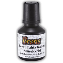Brons Siyah Yazı Tahta Kalemi Doldurulabilir 2 Adet ve Silinebilir Mürekkep 30 ml 1 Adet Brons Yazı Tahta Kalem Seti