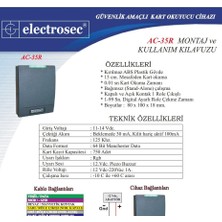 Electrosec AC-35R Rfid Bağımsız Kart Okuyucu