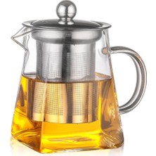 Cam Çay Potu Paslanmaz Çelik Yaprak Demlik Su Isıtıcısı Su Çaydanlığı /21.98OZ 650ML(Yurt Dışından)