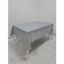 Finezza Paris Jakarlı Kumaş Güpürlü Gri Masa Örtüsü  Dikdörtgen 160*220 cm - 962