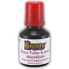 Brons Kırmızı Yazı Tahta Kalemi Doldurulabilir 2 Adet ve Silinebilir Mürekkep 30 ml 1 Adet Brons Yazı Tahta Kalem Seti