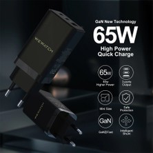 Wewatch 65W Gan Hızlı Şarj Cihazı 3 Çıkış 1 USB 2 Pd Port Süper Şarj