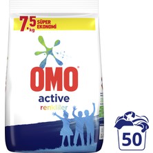 Omo Toz Çamaşır Deterjanı Active Fresh Renkliler İçin 7.5 KG 50 Yıkama