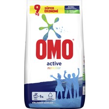 Omo Active Fresh Toz Çamaşır Deterjanı Renkliler İçin En Zorlu Lekeleri İlk Yıkamada Çıkarır 9 KG 60 Yıkama