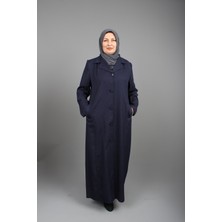 Glr & Gym Feyza Büyük Beden Siyah Anne Keten Pardesü