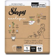 Sleepy Ecologic Ekonomik Paket Bebek Bezi 1 Numara Newborn 64 Adet