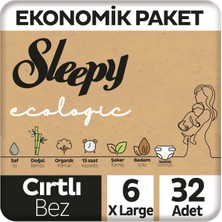 Sleepy Ecologic Ekonomik Paket Bebek Bezi 6 Numara Xlarge 32 Adet