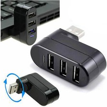 3 Port 180 Dirsek USB Hub Çoğaltıcı Çoklayıcı USB 2.0 Çoklama