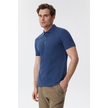Lee Cooper Tylen Erkek %100 Pamuk Polo Yaka T-Shirt Açık Lacivert