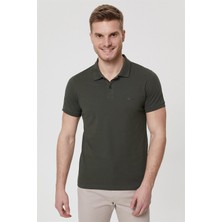 Lee Cooper Twins Erkek %100 Pamuk Polo Yaka T-Shirt Olive