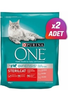 Purina One Sterilised Somonlu Kısırlaştırılmış Kedi Maması 800 gr 2 Adet