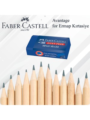 Faber-Castell Faber Castell Sınav Silgisi ve 12 Adet Naturel Kurşun Kalem