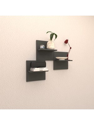 Rafkestir Marin Duvar Rafı Antrasit ( Mat )