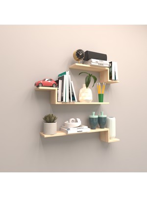 Rafkestir Atlantik Duvar Raf Set Akçaağaç ( Mat )