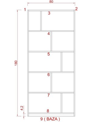 Rafkestir Asena Suntalam Kitaplık ( 80 x 180 cm ) Beyaz ( Mat )