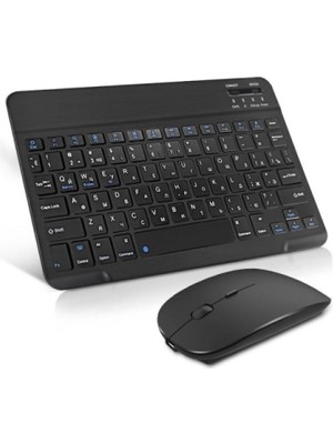 Duhaline Apple iPad 8. Nesil A2270-A2428 10.2" Tablet Için Uyumlu Slim Şarjlı Bluetooth Klavye ve Mouse Seti