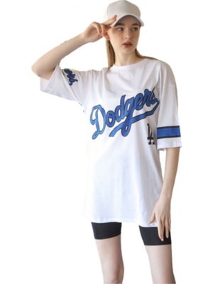 Dodgers Baskılı Tişört Beyaz