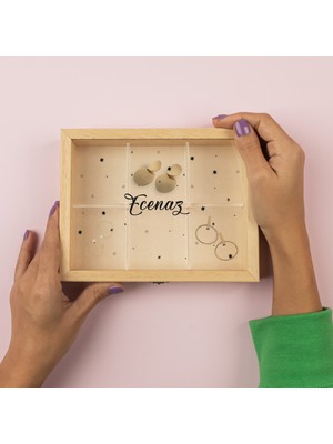 Hediye Sepeti Hediyesepeti Arkadaşa Hediye Ahşap Takı Kutusu - Kişiye Özel Aksesuar Düzenleyici