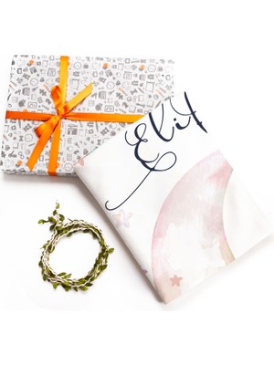 Hediyesepeti Hediye Sepeti Pembe Ay'a Yolculuk Aylık | Haftalık Bebek Hediyesi Çekim Battaniyesi