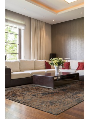 Naar Silk Touch Turuncu / Antrasit 198X289 Halı ~ 5.72 M2