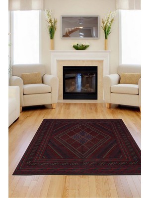 Naar Afgan Berceste El Dokuma Kırmızı Kilim 131X124 ~ 1.62 M2