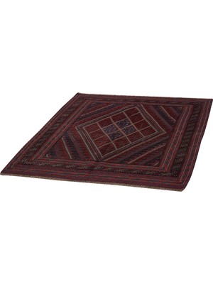 Naar Afgan Berceste El Dokuma Kırmızı Kilim 131X124 ~ 1.62 M2