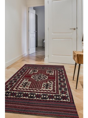 Naar Afgan Berceste 1800013 120X188 Kırmızı El Dokuma Kilim ~ 2.26 M2