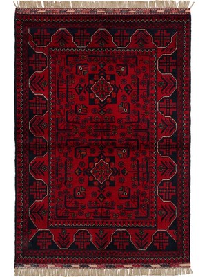 Naar Afgan Khamyab 19005-5 84X120 Kırmızı El Dokuma Yolluk Halı ~ 1.01 M2