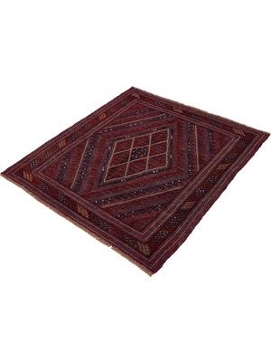 Naar Afgan Berceste 180003 134X125 Kırmızı El Dokuma Kilim ~ 1.68 M2