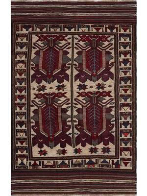 Naar Afgan Berceste 18066 120X187 Kırmızı El Dokuma Kilim ~ 2.24 M2