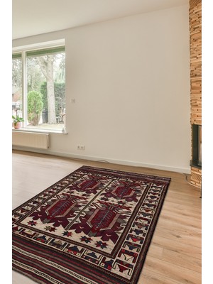 Naar Afgan Berceste 18066 120X187 Kırmızı El Dokuma Kilim ~ 2.24 M2