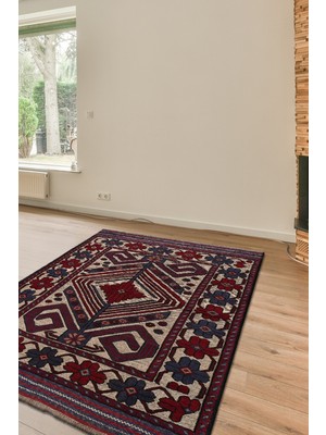 Naar Afgan Berceste 180008 132X180 Kırmızı El Dokuma Kilim ~ 2.38 M2