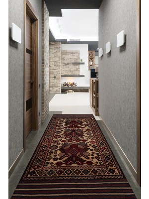 Naar Afgan Berceste 18071 93X198 Kırmızı El Dokuma Yolluk Kilim ~ 1.84 M2