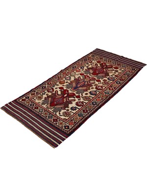 Naar Afgan Berceste 18071 93X198 Kırmızı El Dokuma Yolluk Kilim ~ 1.84 M2