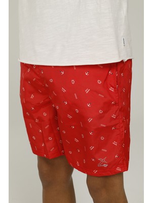 Kinetix SN1016 Marıne Swım Short Kırmızı Erkek Deniz Şortu