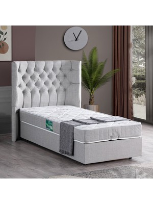 Setay Matilda Tek Kişilik Baza Başlık Comfort Yatak Seti - Açık Gri