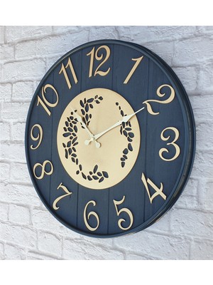 Markakanvas Antrasit Metal Kasalı , Antrasit Renkli  Altın(Gold) Renk Rakamlı Yuvarlak Duvar Saati  Çap 50 cm