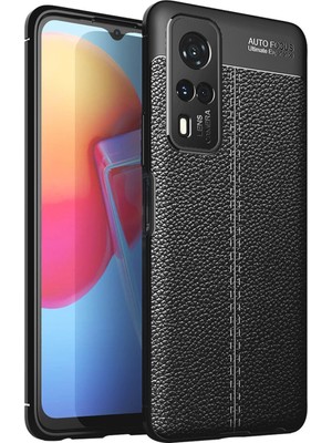 Microcase Vivo Y51 Leather Silikon Kılıf - Siyah